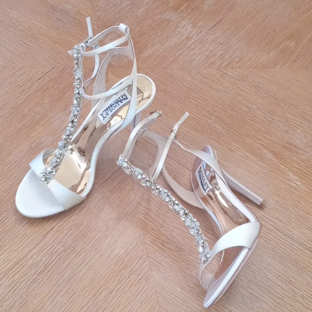 Size 6 and 1/2 Badgley Mischka t-strap jeweled hig